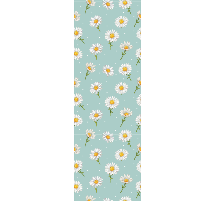 Daisy flowers on light blue Flower Wallpaper - TenStickers