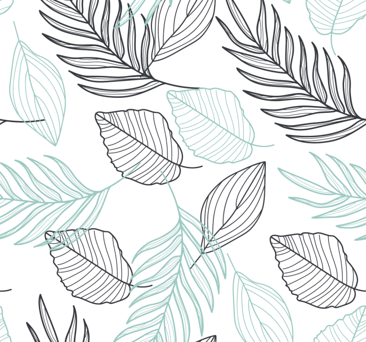 Modern two tone leaf leaf wallpaper - TenStickers