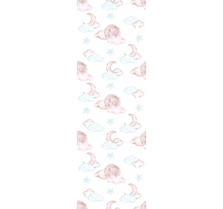 Watercolor infant moon star wallpaper - TenStickers