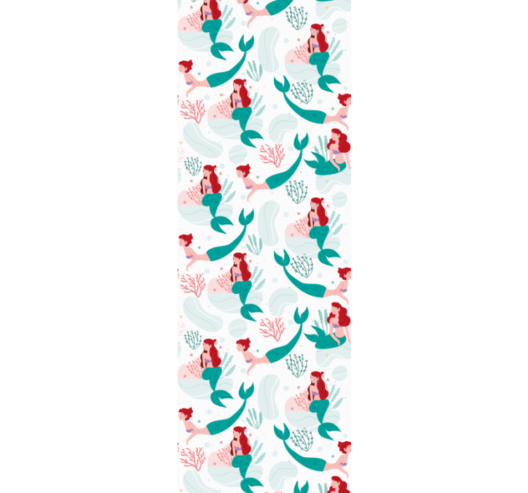 Mermaid red hair arm out smiling kids wallpaper - TenStickers