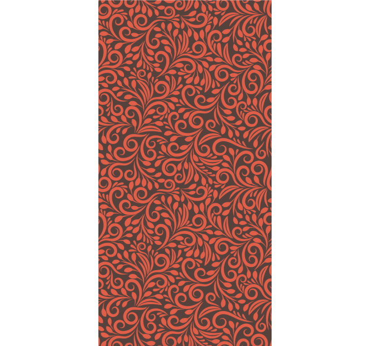 Vertical red plants leaf wallpaper - TenStickers