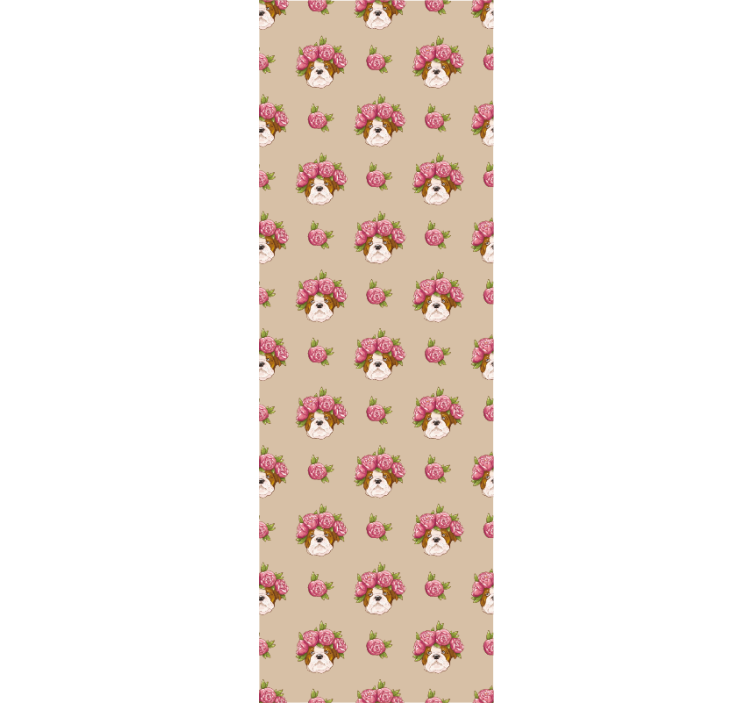 Floral Canine Motif cute dog wallpaper - TenStickers