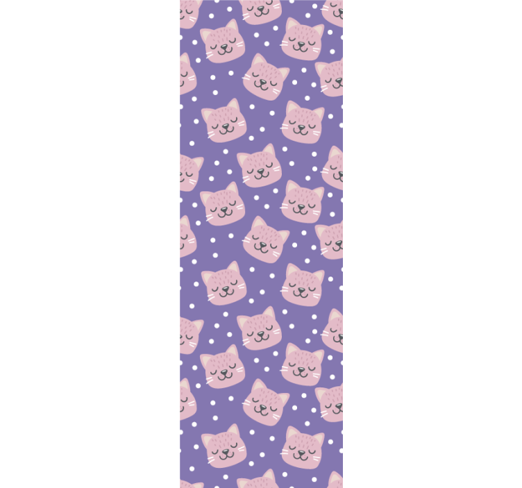 Polka Cat Pattern nursery room wallpaper - TenStickers