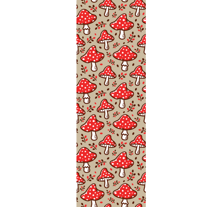 Mushroom Pattern art wallpaper - TenStickers