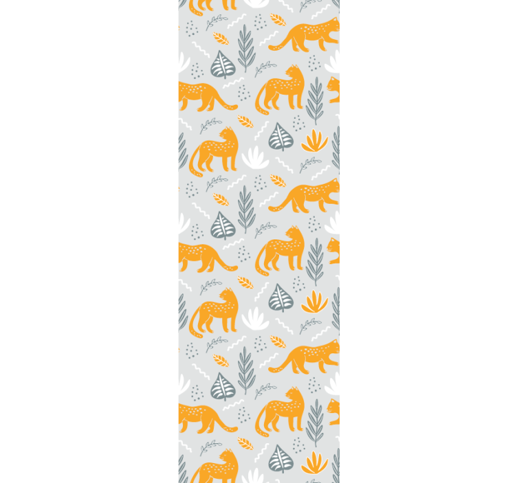 Yellow wild Leopard  Living Room Wallpaper - TenStickers
