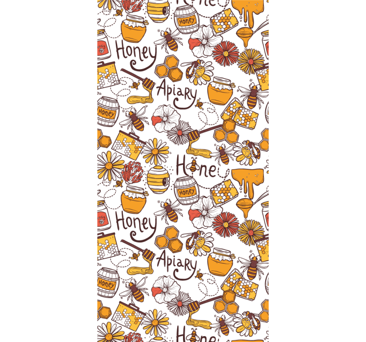 Honey bees and flowers Flowery Wallpaper - TenStickers