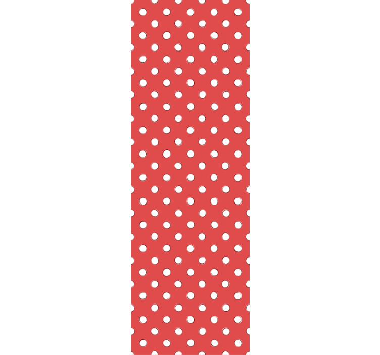 Red and white polka dots pattern Art Wallpaper - TenStickers
