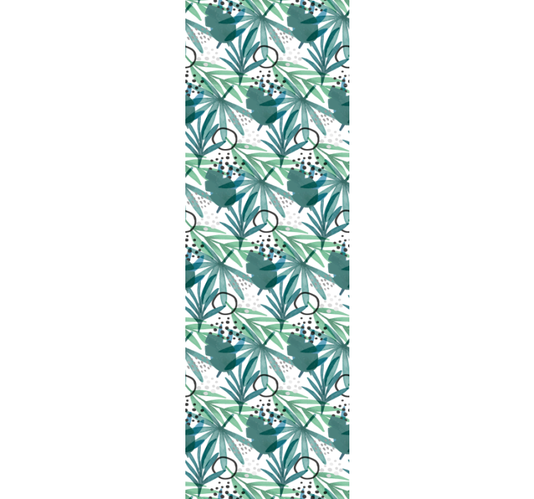 Tropical Geometric leaves wallpaper - TenStickers