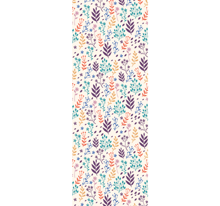 Flowers and leaves  flower wallpaper - TenStickers