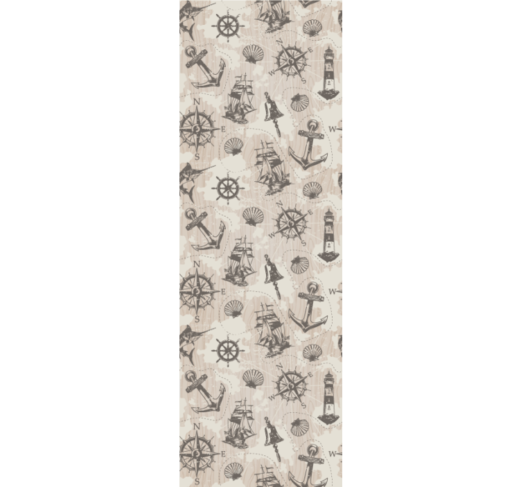 Anchors on wood planks pattern wallpaper - TenStickers