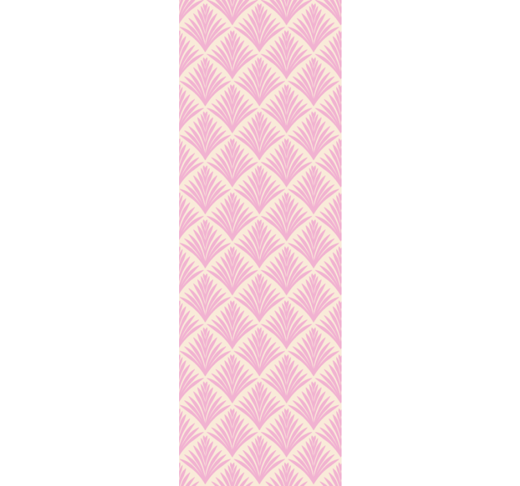 Pastel pink palm retro Living Room Wallpaper - TenStickers