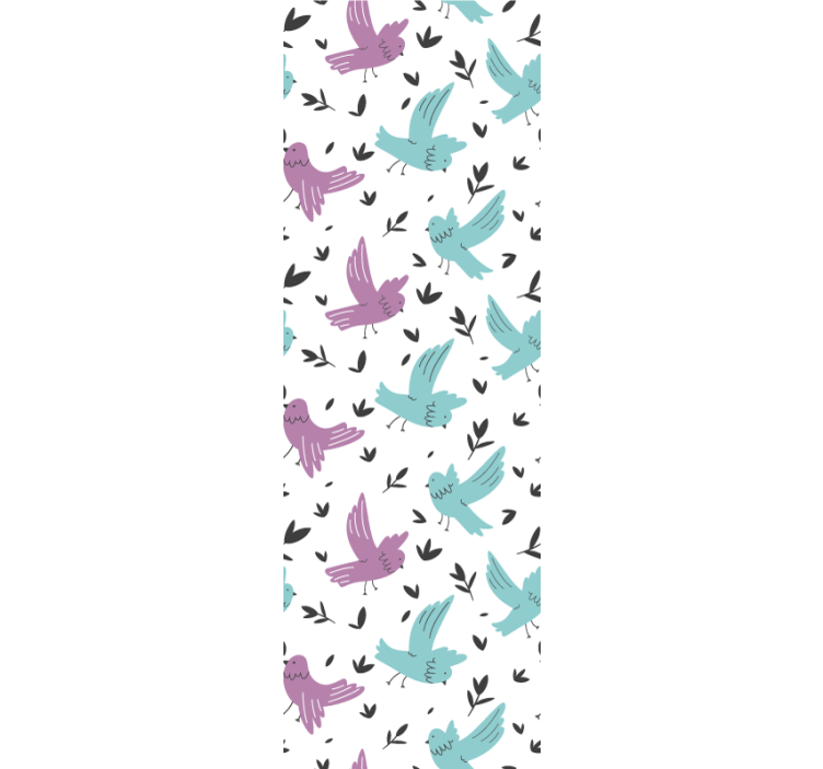 Pastel Bird Pattern animals wallpaper - TenStickers