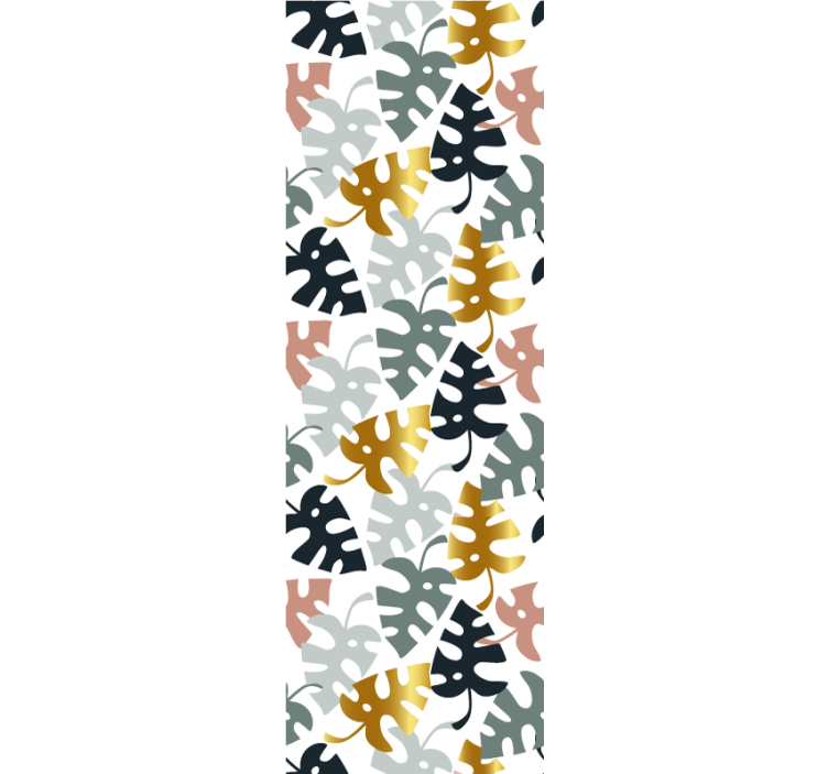 Monstera Pattern leaves wallpaper - TenStickers