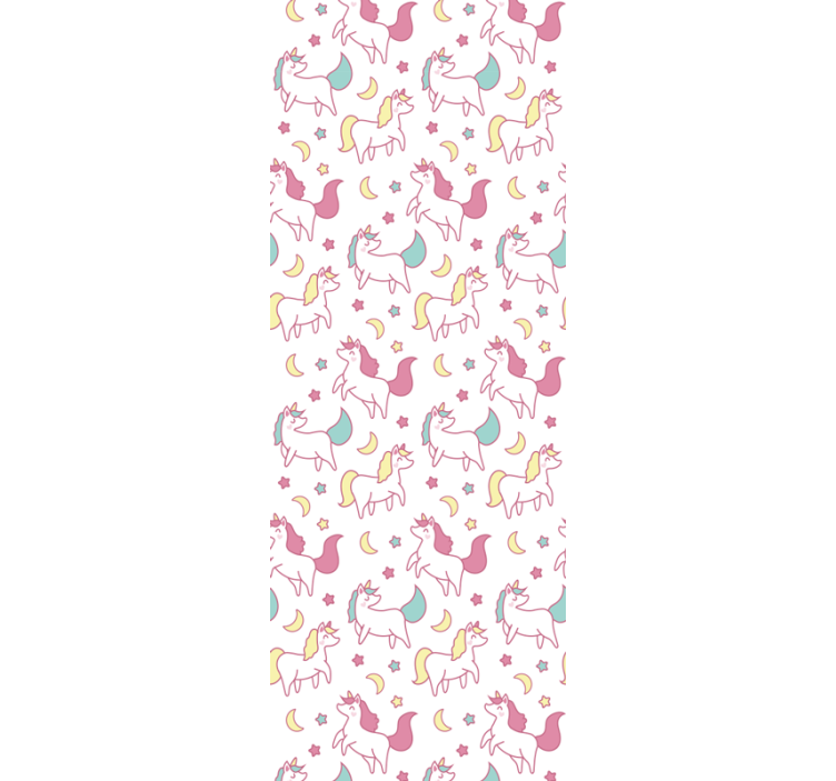 Hand drawn unicorn pattern Childrens Wallpaper - TenStickers