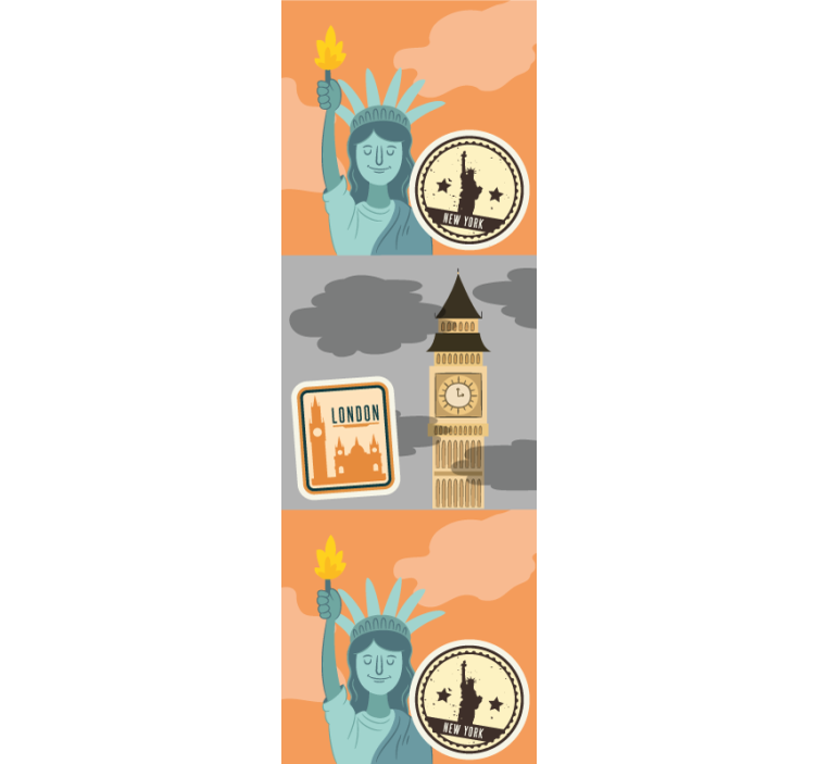 Iconic City Landmarks wallpaper new york - TenStickers