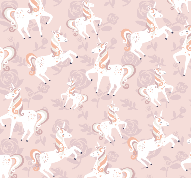 Unicorn Pattern butterflies wallpaper - TenStickers