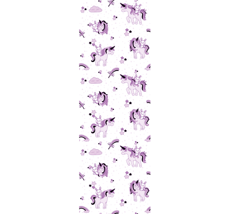 Unicorn and rabbit stars Childrens Wallpaper - TenStickers