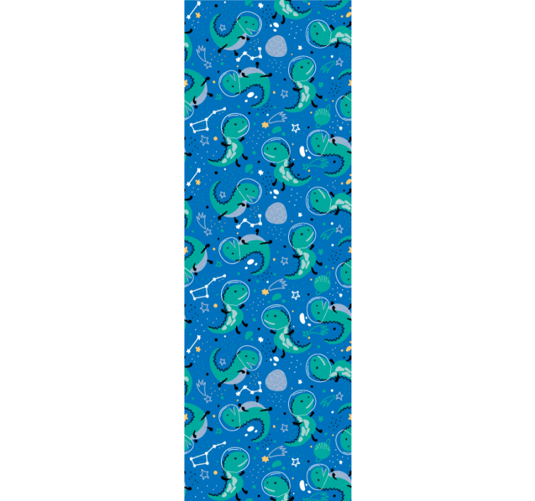 Funny dinosaur with planets children wallpaper - TenStickers