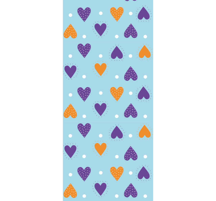 Heart Raindrops wall paper in bedroom - TenStickers