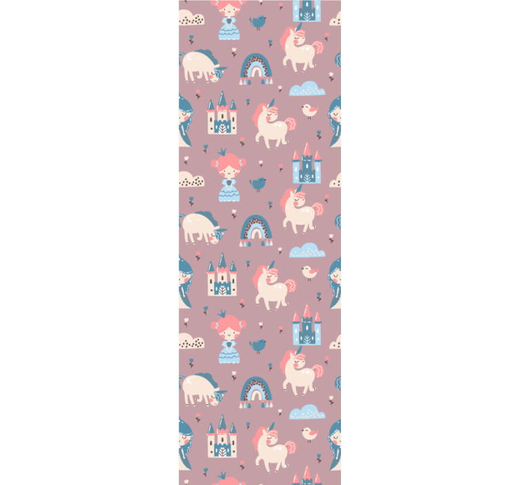 Fairy Tale Unicorns nursery room wallpaper - TenStickers