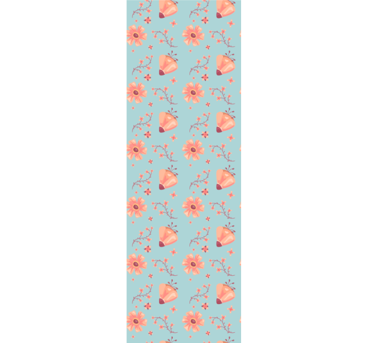 Flowers wallpaper butterfly floral design - TenStickers