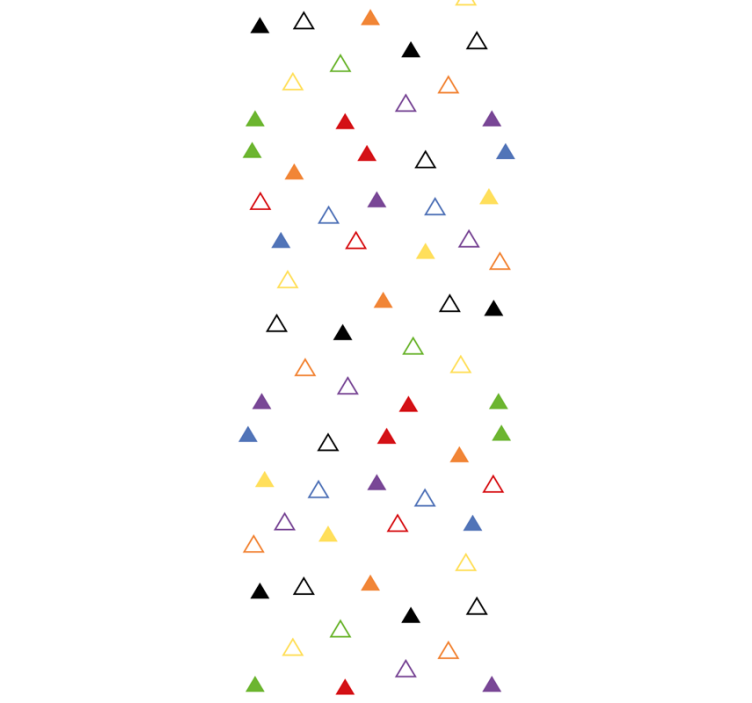 Colorful hollow and solid triangles Wallpaper - TenStickers