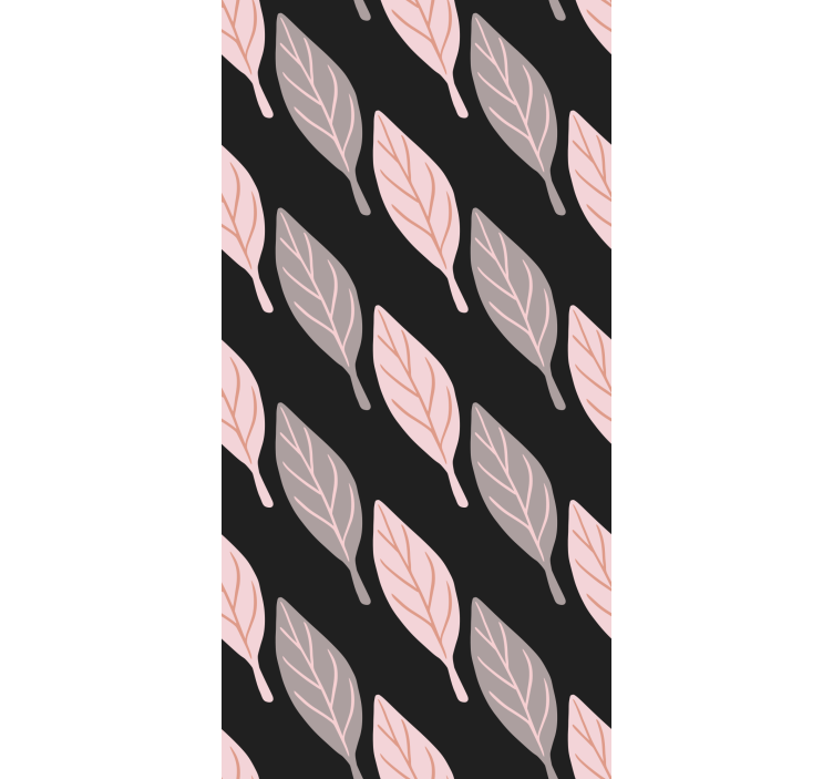 Pink and gray forest leaves wallpaper - TenStickers