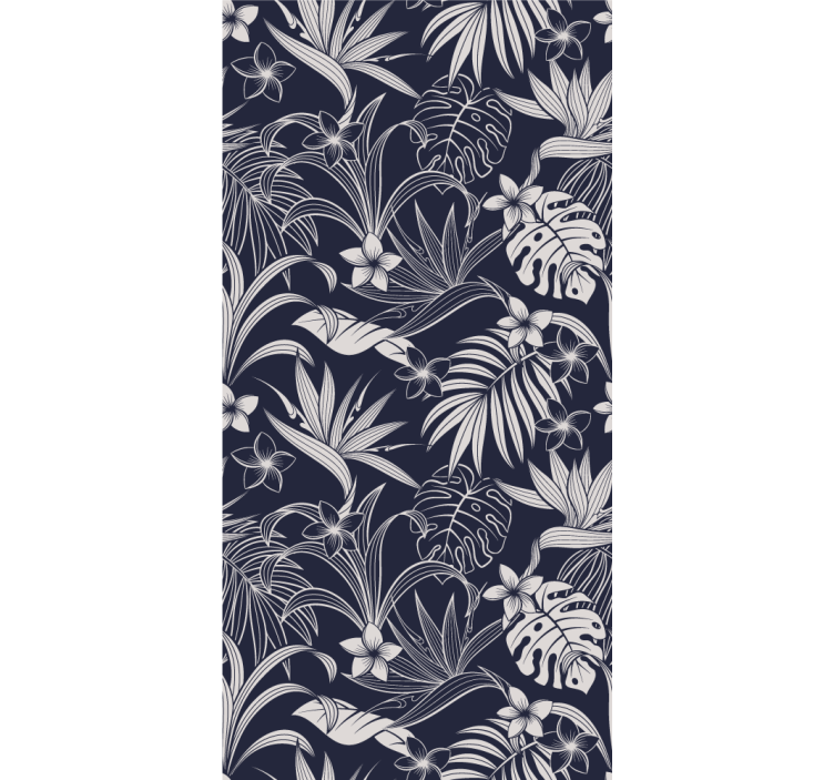 Dark tropical flowers Flower Wallpaper - TenStickers