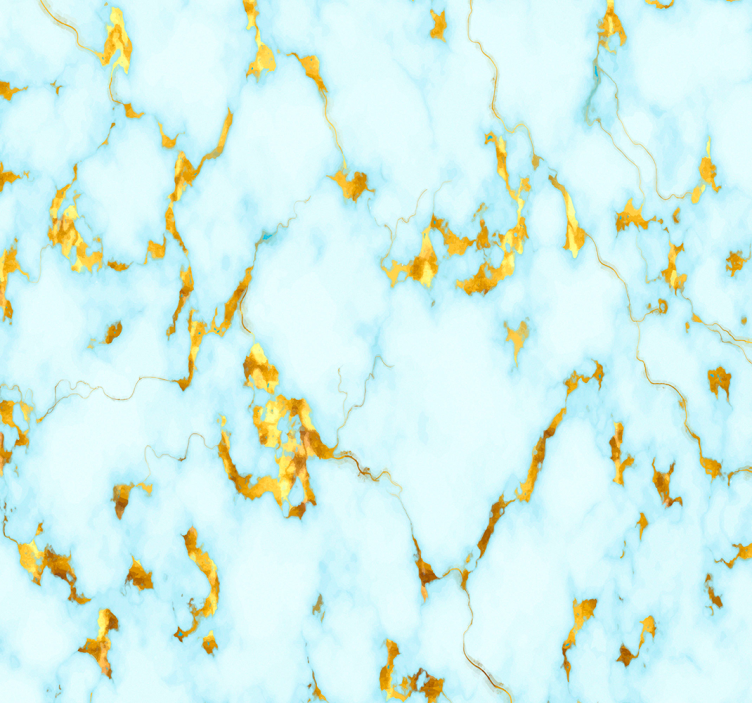 Blue and gold marble textured Marble Wallpaper - TenStickers