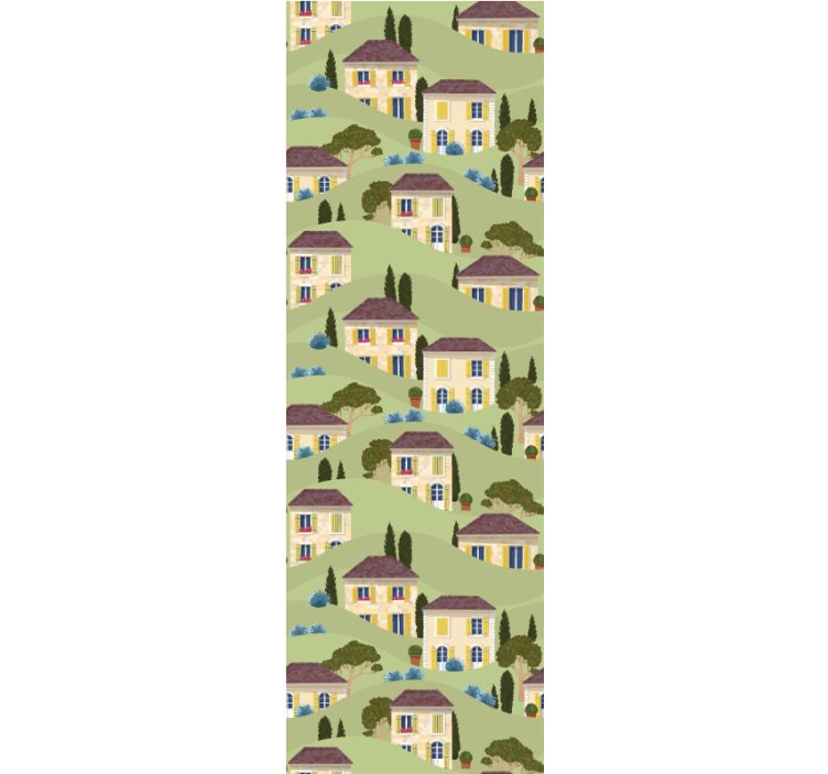 Country Villa Pattern city wallpaper - TenStickers