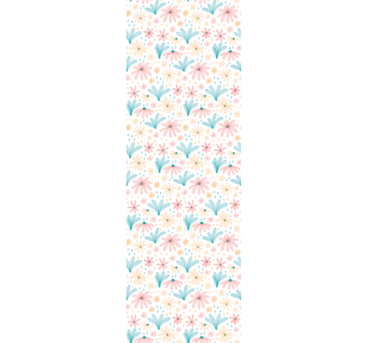 Pastel color flower pattern wallpaper - TenStickers