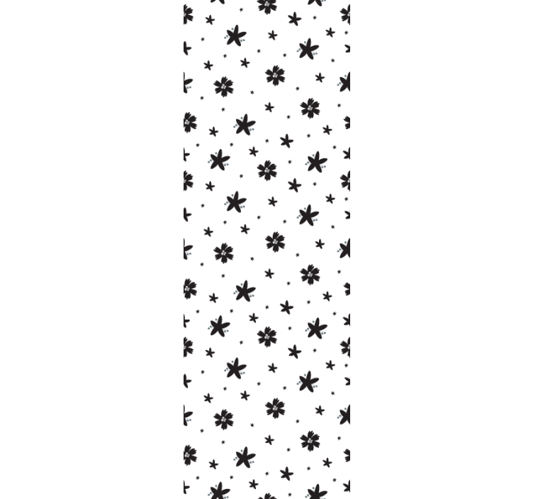 Black and white ink floral pattern wallpaper - TenStickers