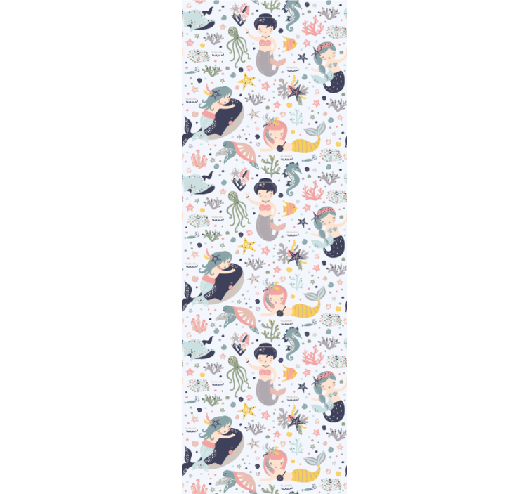Mermaid Aquatic Friends nursery room wallpaper - TenStickers