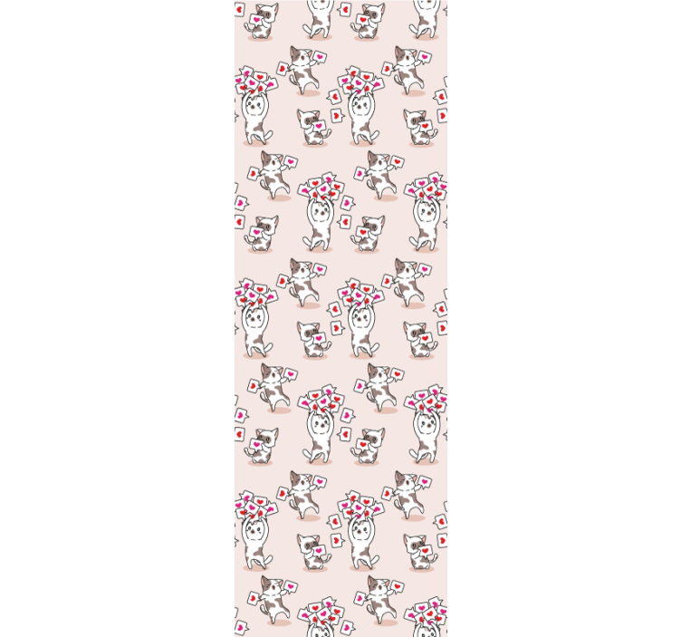 Playful Cat Pattern cats wallpaper - TenStickers
