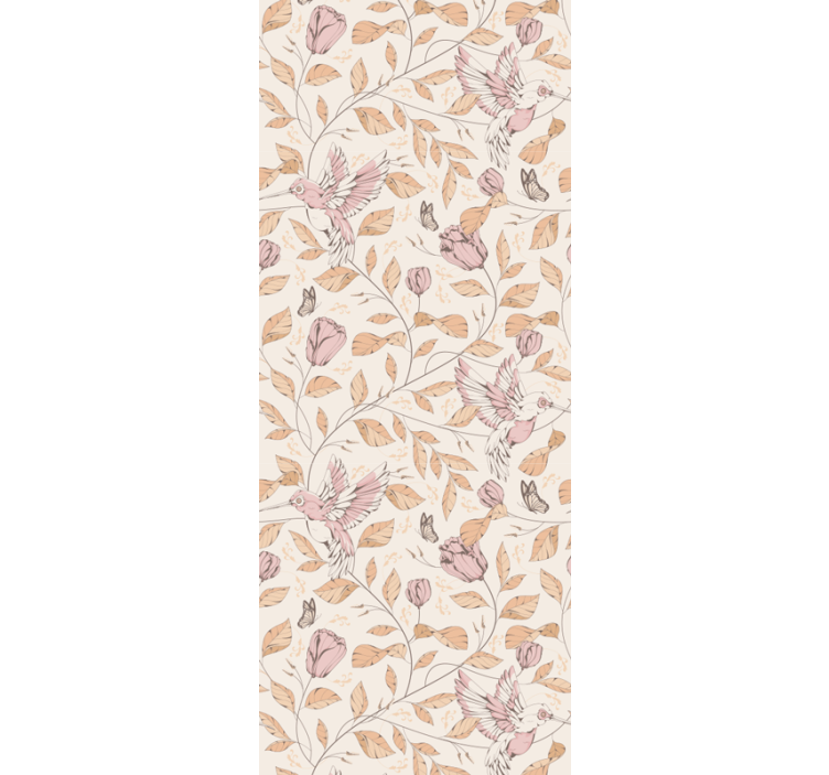 Delicate beige motif flowers wallpaper - TenStickers