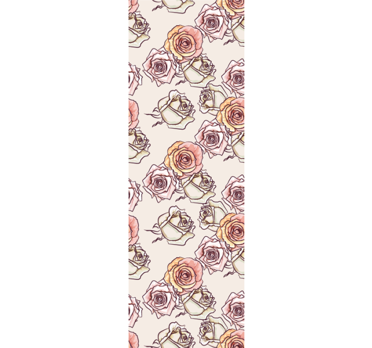 Sketchbook Roses flowers wallpaper - TenStickers