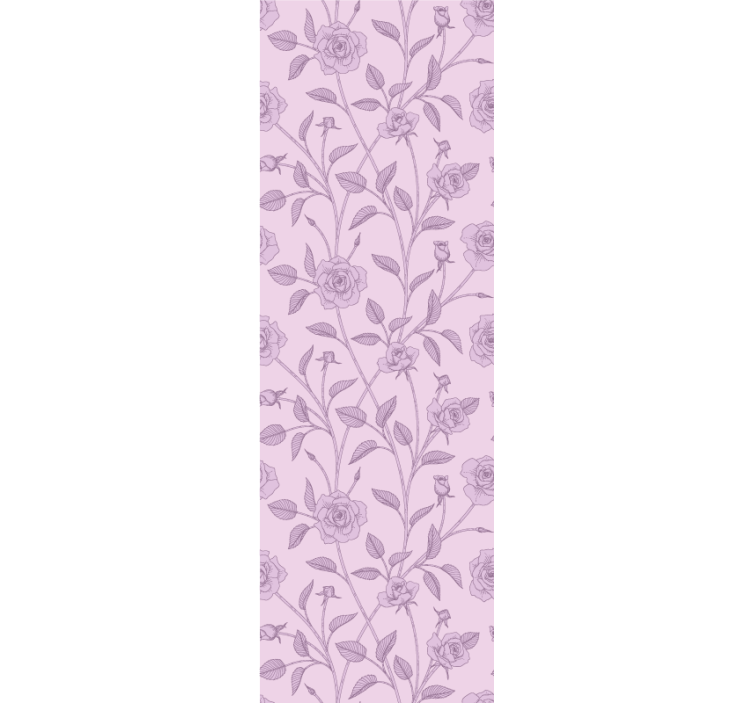 Lavender Floral Pattern flowers wallpaper - TenStickers
