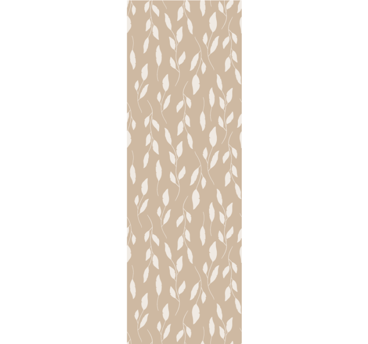 Beige delicate pattern leaves wallpaper - TenStickers