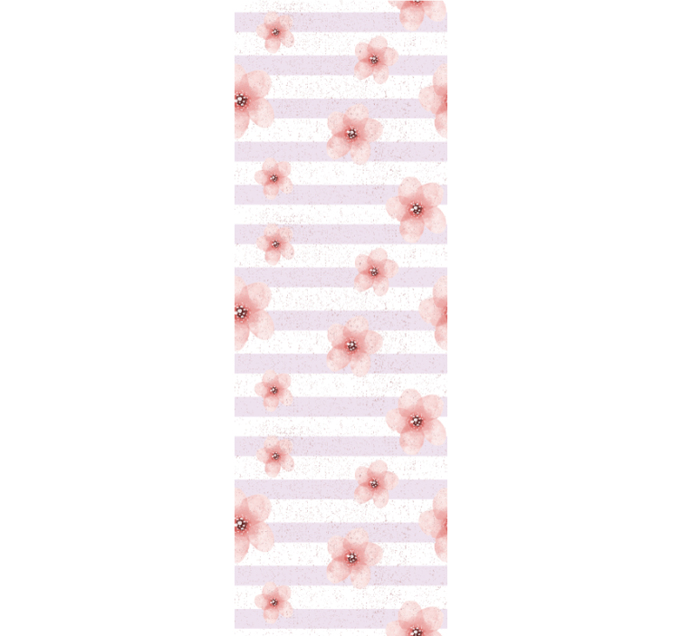 Cherry Blossom Stripes flowers wallpaper - TenStickers
