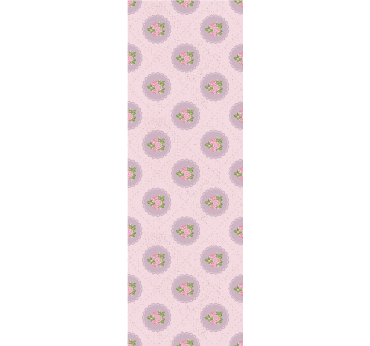 Rose pink circles flowers wallpaper - TenStickers