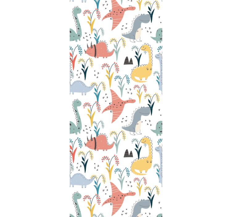 Nordic colorful pattern dinosaurs wallpaper - TenStickers