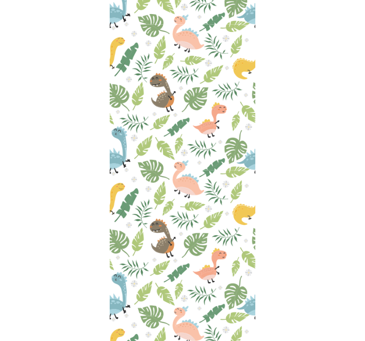 Pastel forest with dinosaurs pattern wallpaper - TenStickers