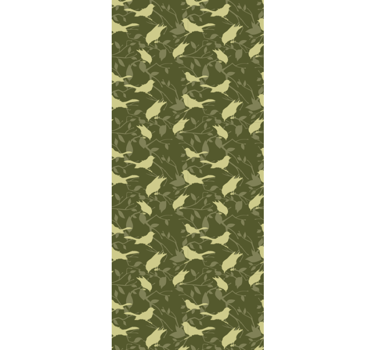 Green simple pattern birds in wallpaper - TenStickers