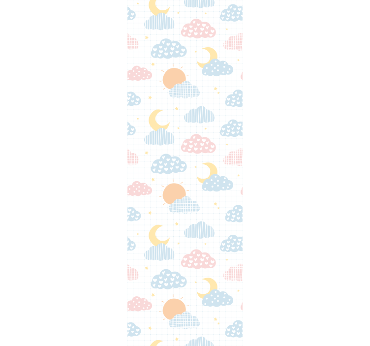 Cute Cloudy Patterns Childrens Wallpaper - TenStickers