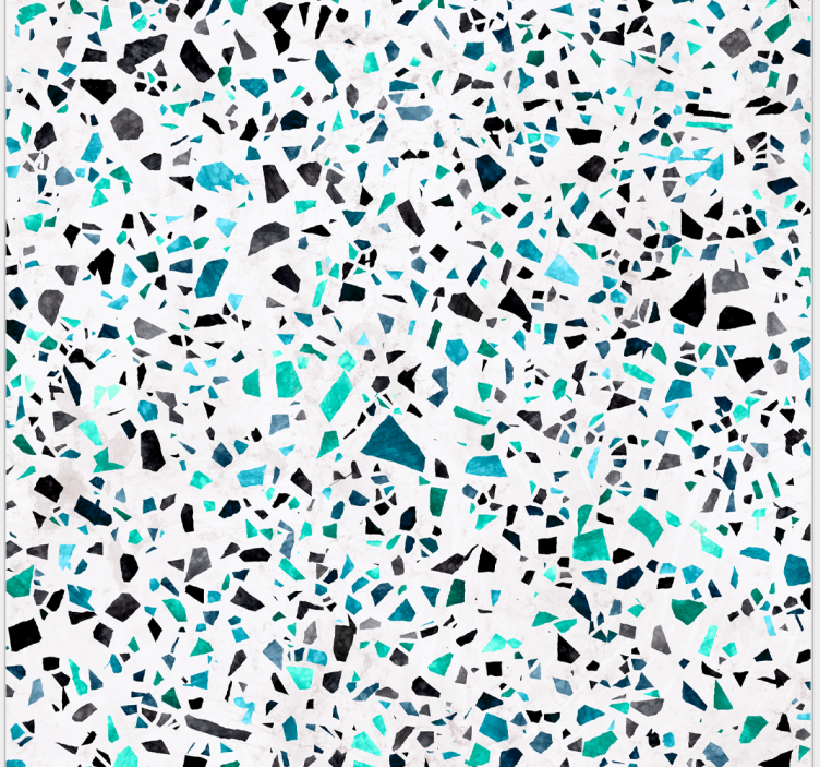 Blue terrazzo motif kitchen wallpaper - TenStickers
