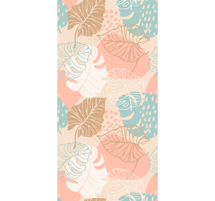 Hand drawn leaves tropical pattern wallpaper - TenStickers