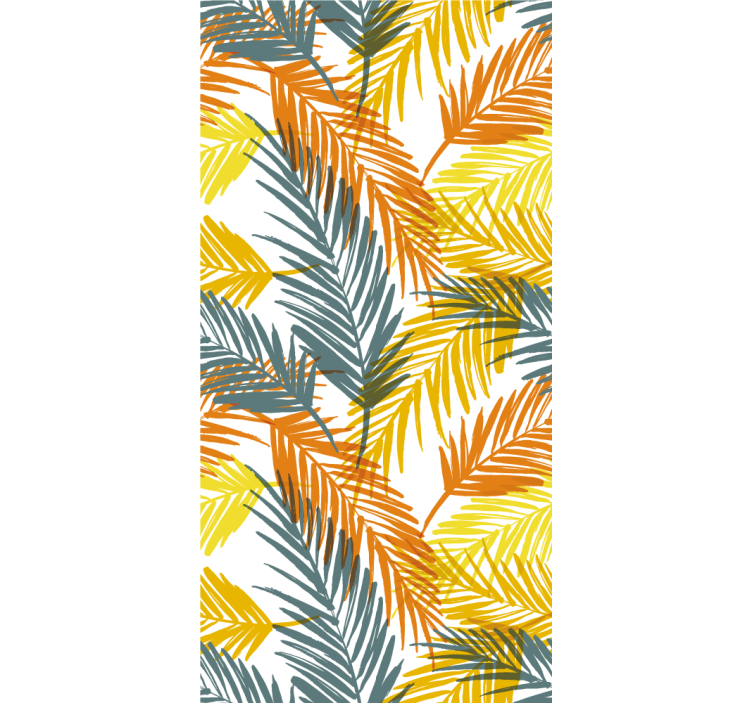 Hand drawn palm leaves pattern leaf wallpaper - TenStickers