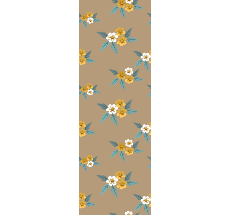 White and yellow little flower wallpaper - TenStickers