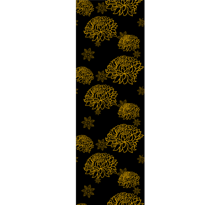 Floral wallpaper with golden floral design - TenStickers