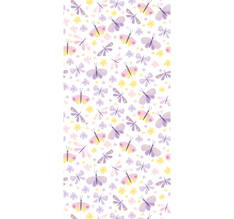 Butterflies wallpaper delicate purple pattern - TenStickers